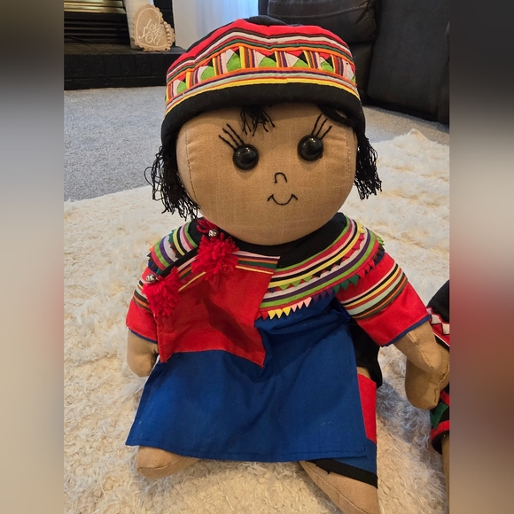 Beautiful Handmade Etnic Tribal 14" Dolls Set of 2 - Picture 7 of 8